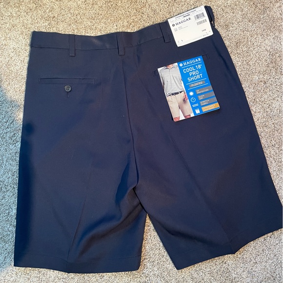 NWT HAGGAR - Cool 18®️Pro Short - Pleated - Navy - Picture 2 of 6
